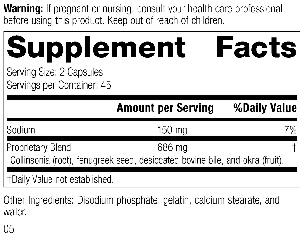 Fen-Cho®, 90 Capsules, Rev 05 Supplement Facts