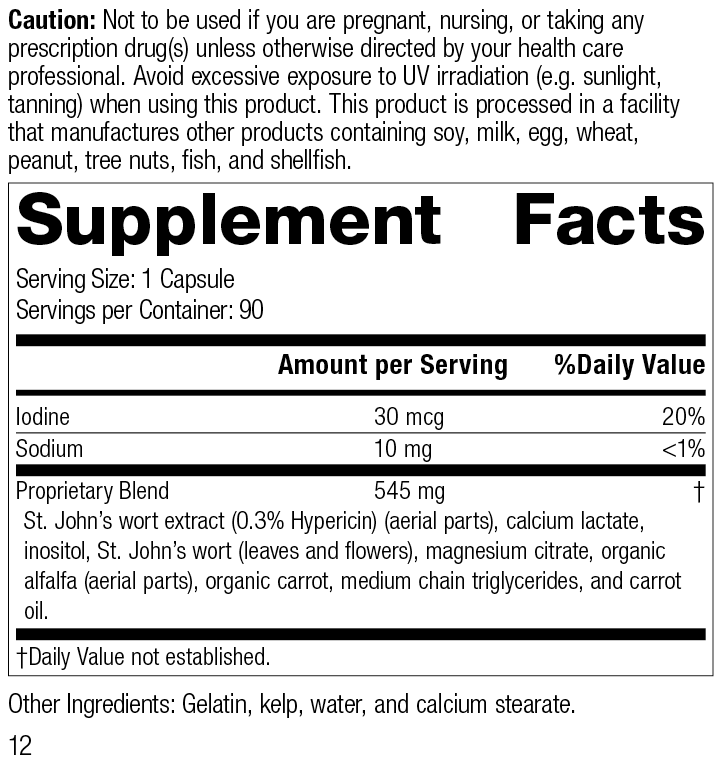 St. John's Wort-IMT™, 90 Capsules, Rev 12 Supplement Facts