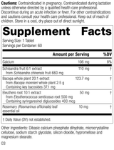 Bacopa Complex, Rev 03 Supplement Facts